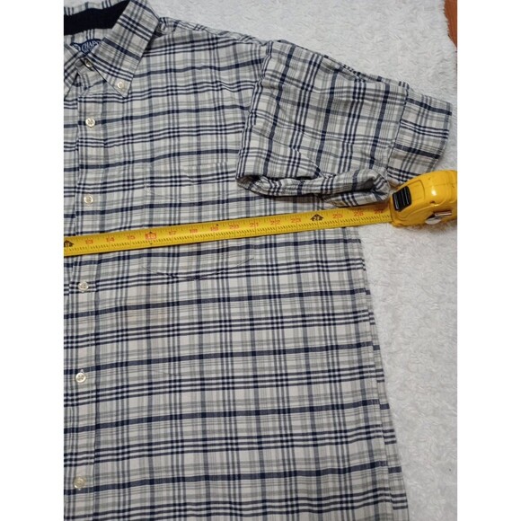 Chaps Shirt Men's XLT/TGL   Gray-black-white Plaid Long Sleeve Button Up - Picture 3 of 11